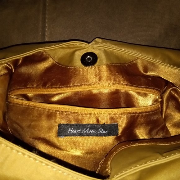 Heart Moon Star snake trim nylon purse - Picture 4 of 4